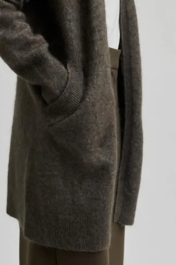 Second Female - Brook pitkä neuletakki, chocolate chip