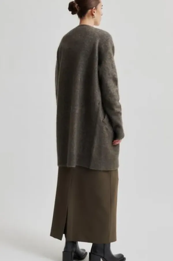 Second Female - Brook pitkä neuletakki, chocolate chip