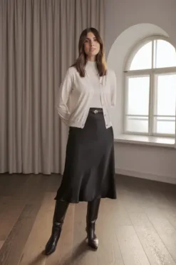 Original Story Tianna midi satiinihame, black