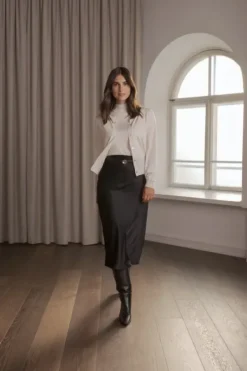 Original Story Tianna midi satiinihame, black