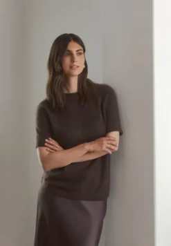 Original Story Tianna midi satiinihame, dark chocolate