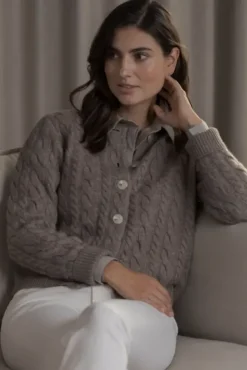 Original Story Vivianna palmikkoneuletakki, nougat