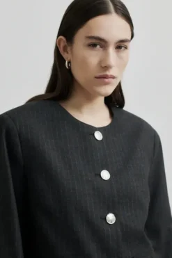 Second Female Wake lyhyt bleiseri, dark grey melange