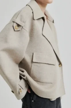 Second Female Walance lyhyt villakangastakki, beige melange