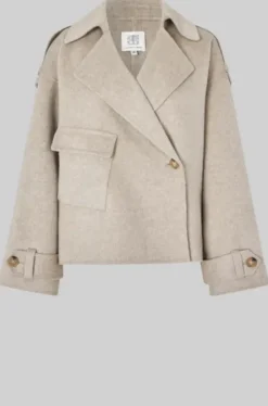 Second Female Walance lyhyt villakangastakki, beige melange