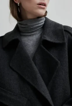 Second Female Walance lyhyt villakangastakki, dark grey melange