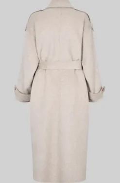 Second Female Walance pitkä villakangastakki, beige melange